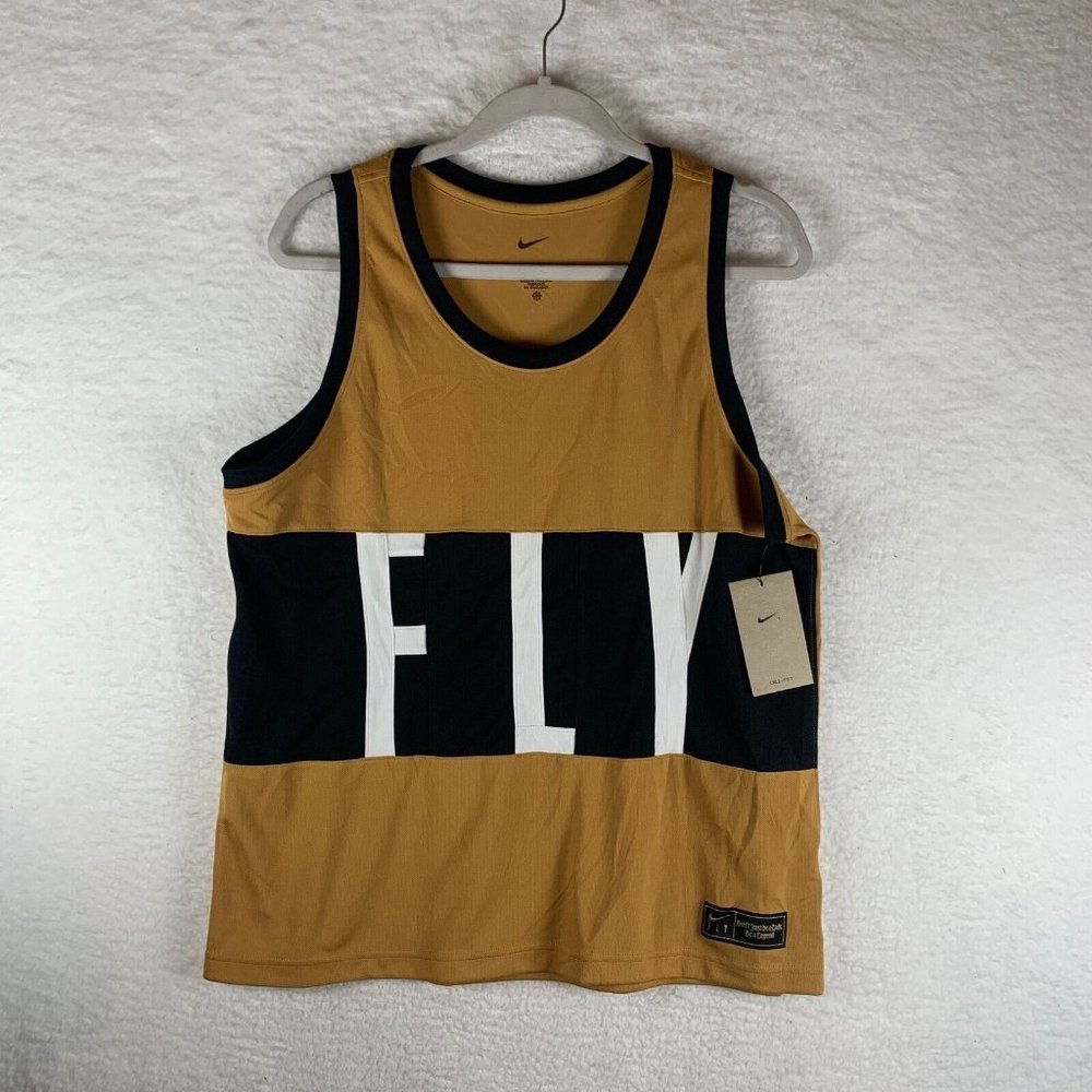 Nike Swoosh Fly Basketball Jerseys Womens Large Brown Dri-Fit Tank Top 7093‎